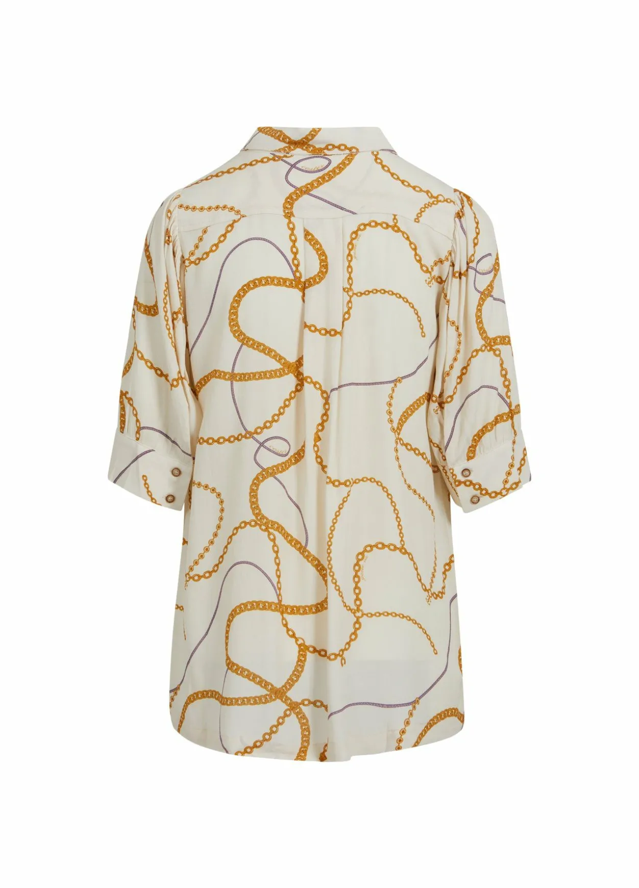 Shirt W. Chain Print And 3/4 Length Sleeves