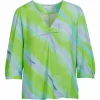 Shirt W. Faded Stripe Print