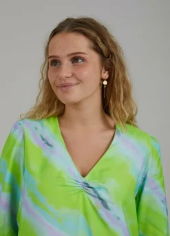 Shirt W. Faded Stripe Print