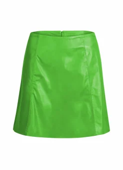 Short A-Line Leather Skirt