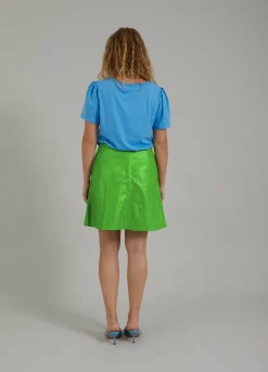 Short A-Line Leather Skirt