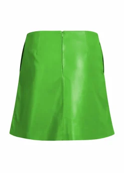 Short A-Line Leather Skirt