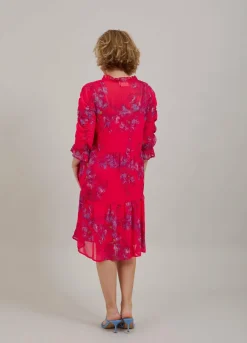 Short Dress In Feather Bloom Print