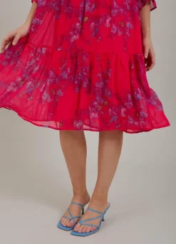 Short Dress In Feather Bloom Print