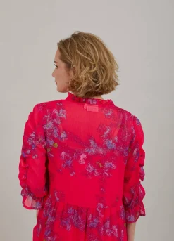 Short Dress In Feather Bloom Print