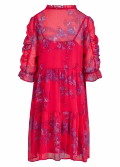 Short Dress In Feather Bloom Print