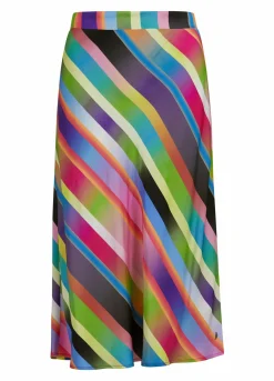 Skirt In Faded Stripe Print