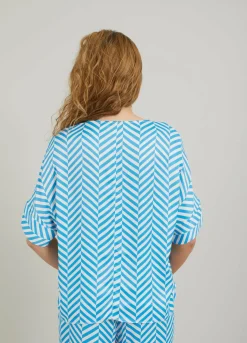 Top In Heringbone Print